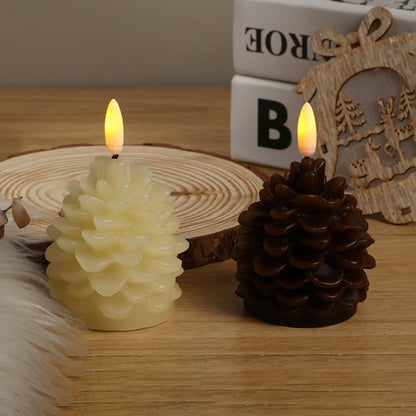 🎅2026 Christmas Promos🔥Flameless Pinecone Candles Battery Operated