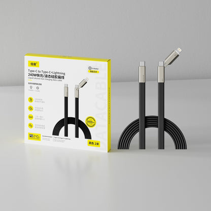 240W Super Charge 360° Rotating Invisible Stand Detachable 2-in-1 Charging Cable