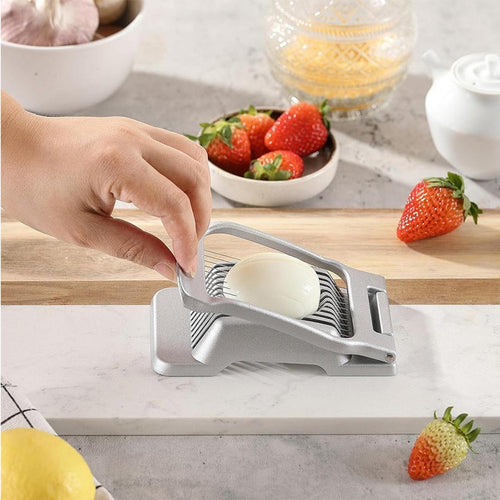 Aluminum Hinged Two-Way Egg Slicer with Stainless Steel Wires