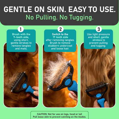 Professional Double-Sided Pet Grooming Rake
