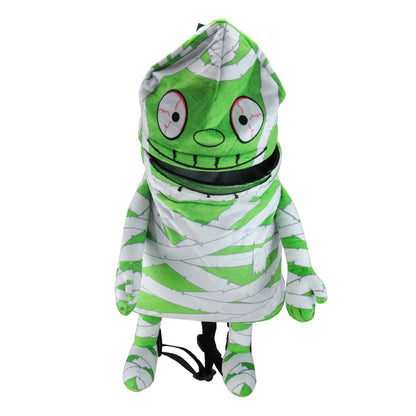 Kids Interactive Green Mummy Plush Candy Backpack | Music Playing Trick or Treat Bag