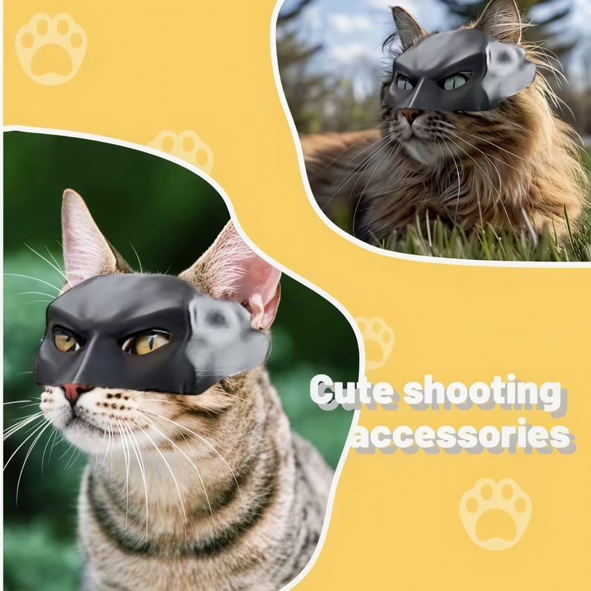 🎭Black Bat Cat Mask🐈 – Handmade Superhero Cosplay for Indoor Cats