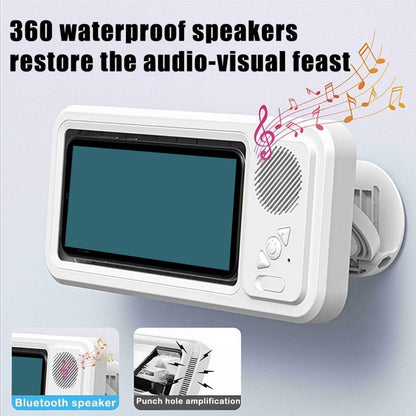🔥Waterproof Bluetooth Shower Phone Holder - 480° Rotation with Speaker