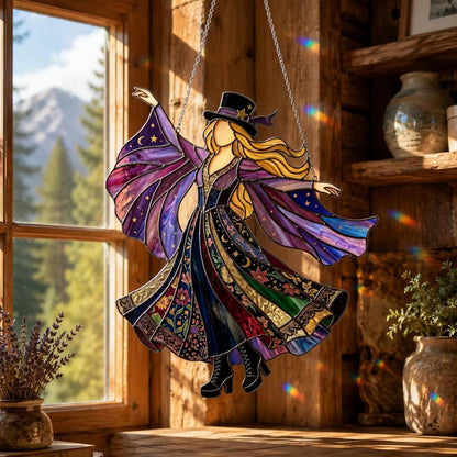 💥💃🤘 Handmade Stained Glass Spinning Suncatcher