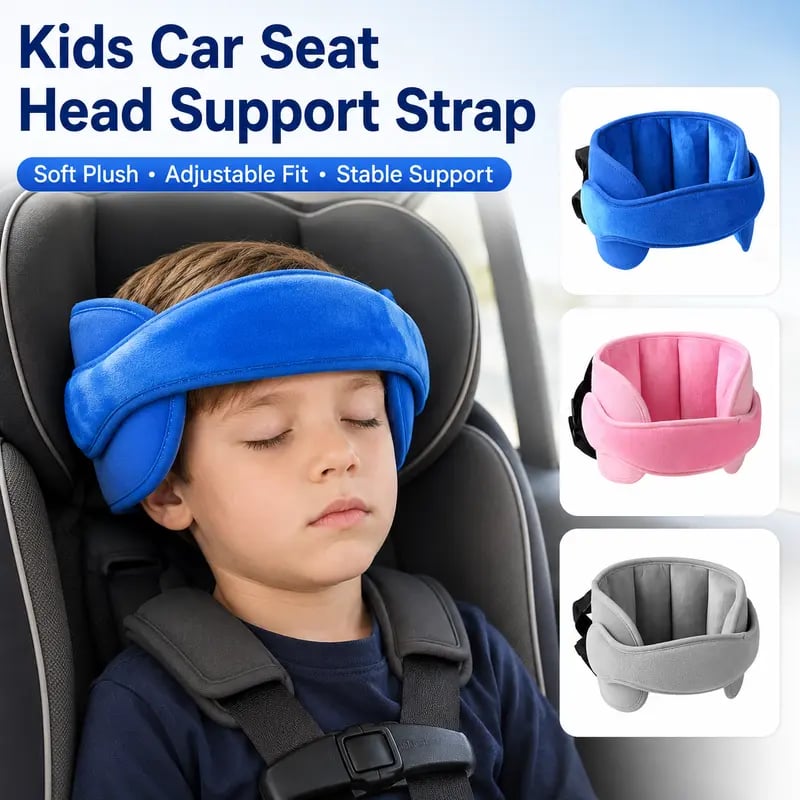 📢📢49% OFF !! ⏰😴 Kids Car Seat Head Support Strap | Toddler Sleep Head Stabilizer for Car Travel
