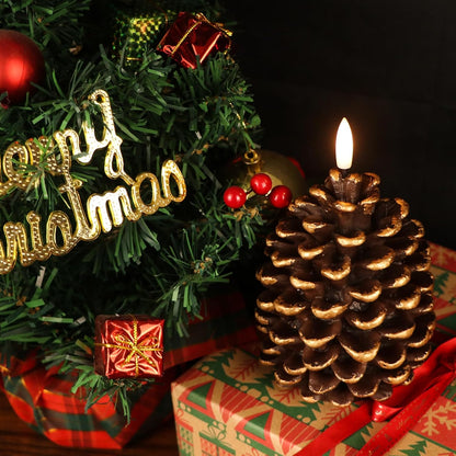 🎅2026 Christmas Promos🔥Flameless Pinecone Candles Battery Operated