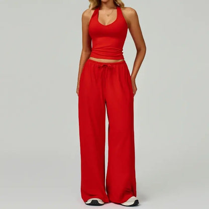 ⚡Hot Sales 49% OFF🔥Women's 2-Piece Athleisure Outfits - Polyester-Silk Fitted Summervibe Sweatsuit