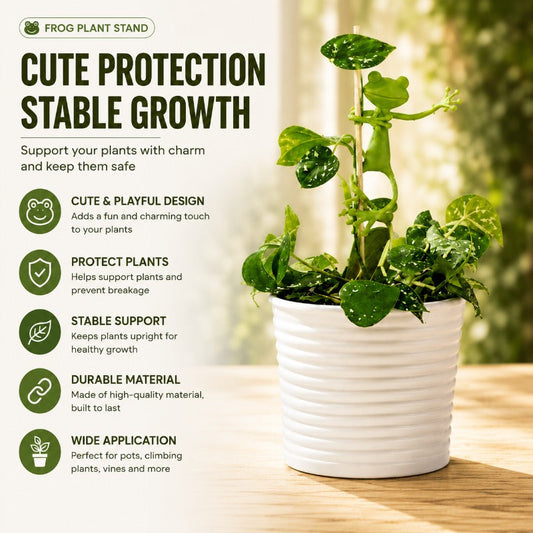 Soportes decorativos para plantas con forma de rana