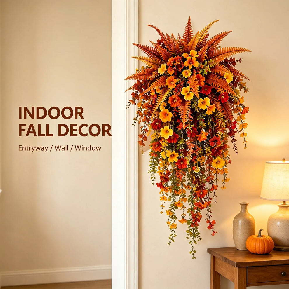 🍂Artificial Fern for Autumn Outdoor Decor– Autumn Porch & Door Decoration