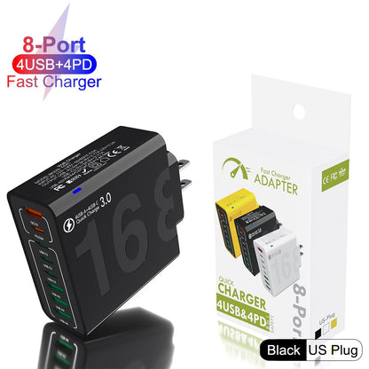 🎁8-Port Smart USB-C & USB-A Fast Charging Hub for Phones & Tablets