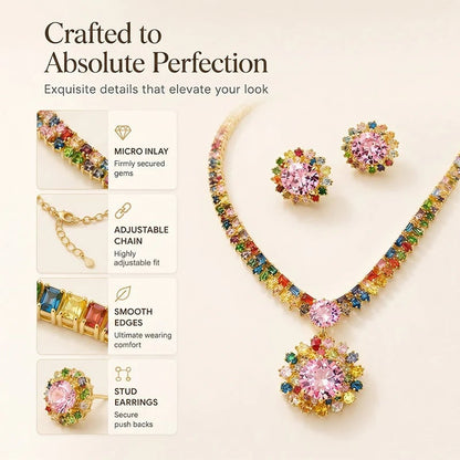 💎Limited Time 48% Off! ✨ Sparkling Zircon Necklace & Earrings Set – Elegant, Timeless, Ready for Gifting ✨