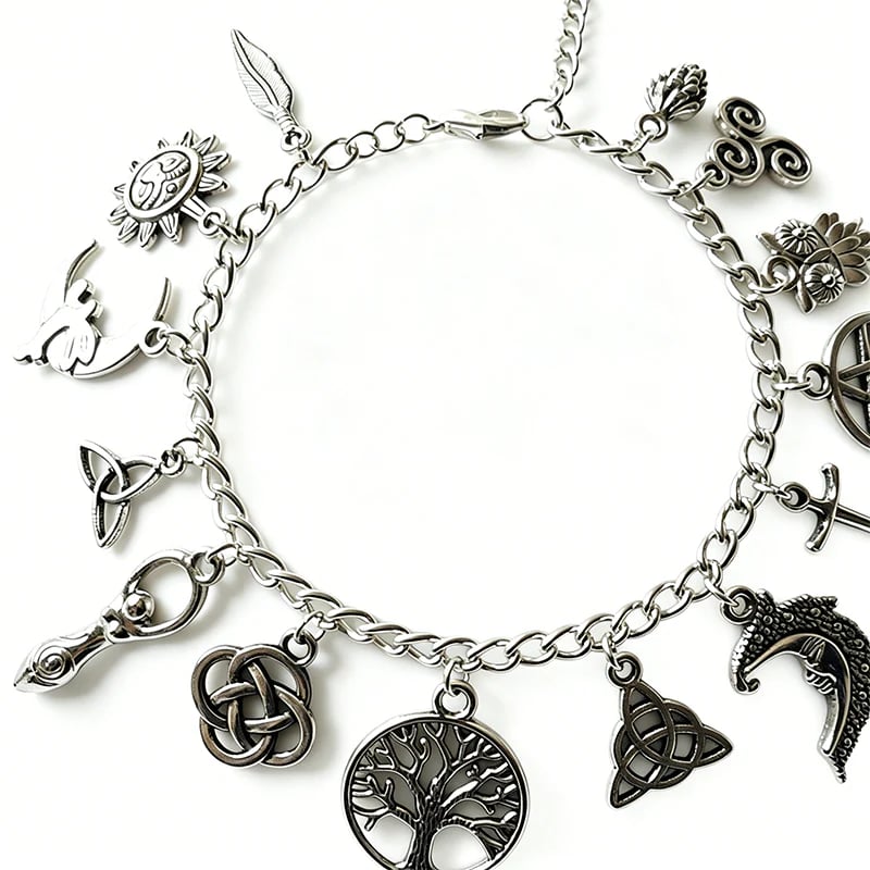 📿 LIMITED-TIME 50% OFF! ✨ Vintage Pagan Charm Bracelet – Spiritual Symbols, Antique Silver, Bohemian Style 🌙