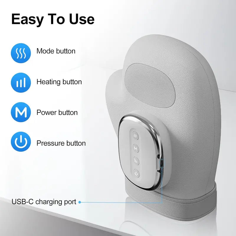 🔥Portable Hand Massager with Heat & Compression, Wireless 3 Modes for Carpal Tunnel Relief