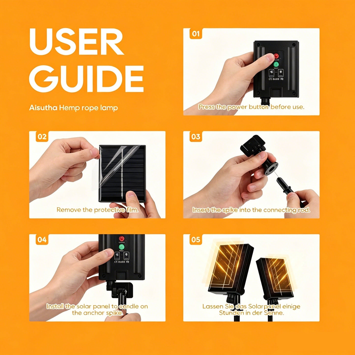 ✨ Guirnalda de luces solares - 5,5 m - 10 LED