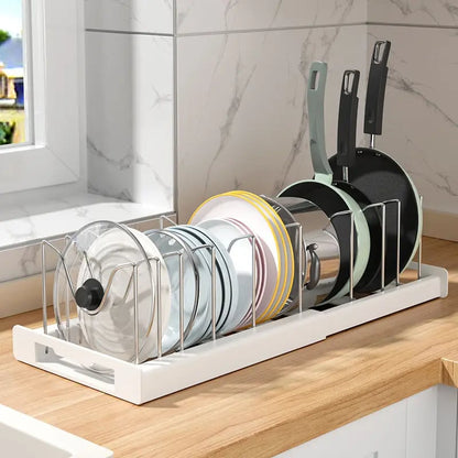 Pot Lids Organizer Rack for Cabinet and Countertop