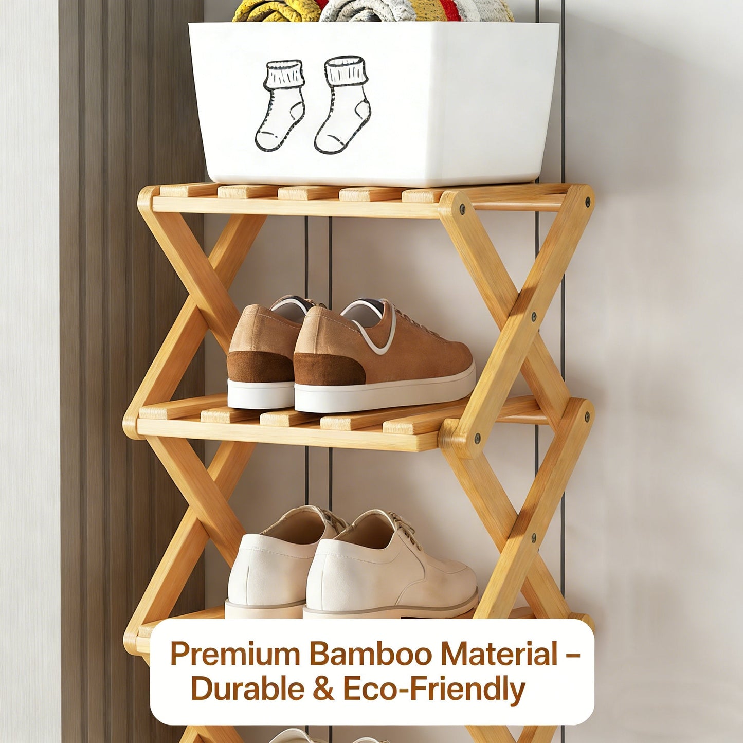 The 9-Tier No-Assembly Bamboo Rack !✨👟