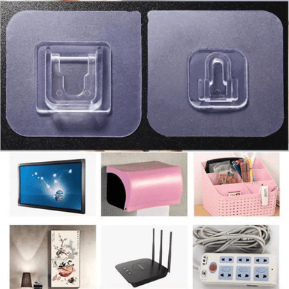 💕⚡10/30/50 pairs Wall Hooks Hanger Double Sided Adhesive Suction Cup Sucker Kitchen Bathroom Wall Storage Holder Organizer