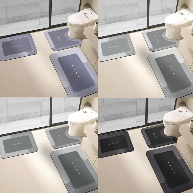 Three-piece non-slip bathroom mat set
