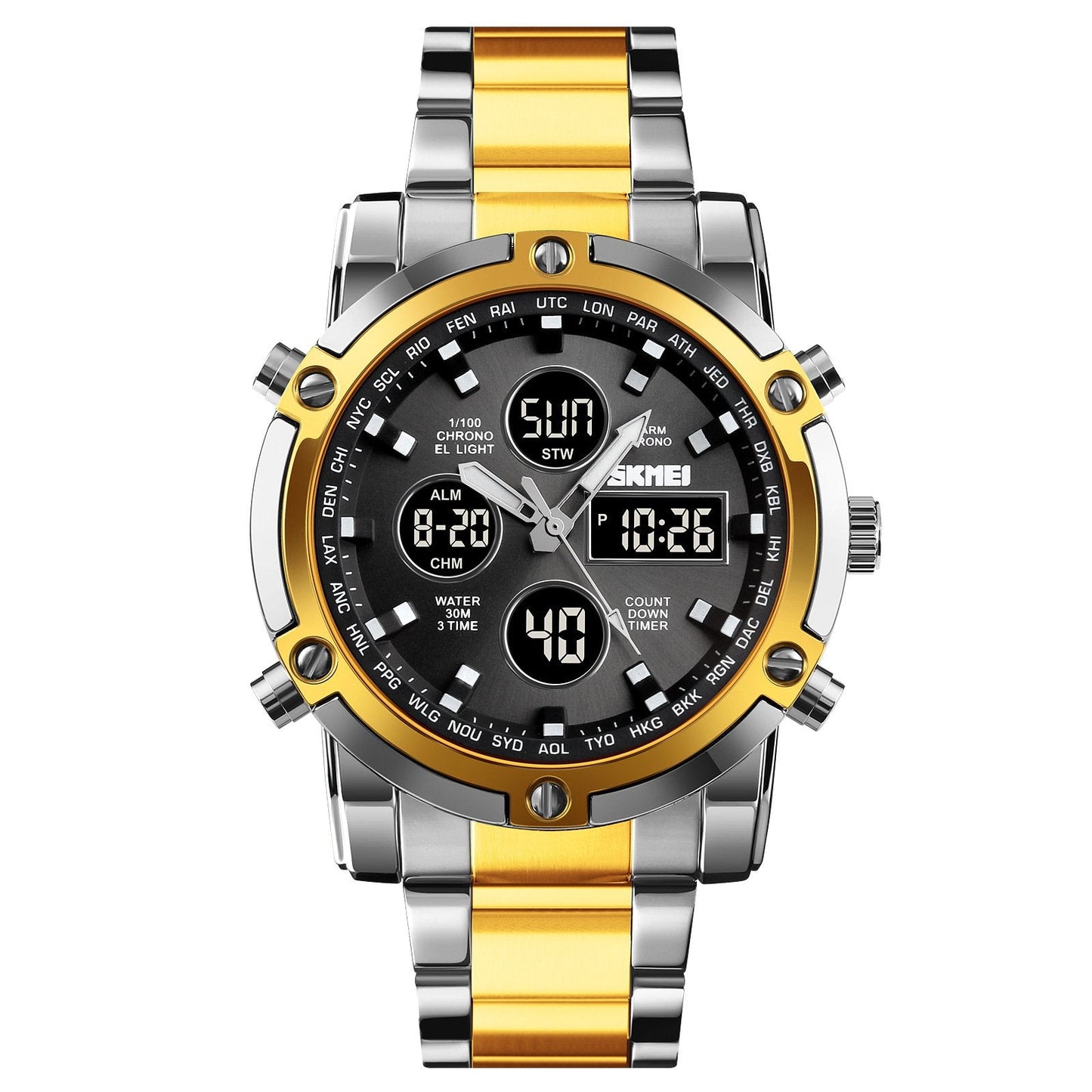 Waterproof Military Watch for Men – Analog-Digital, Stainless Steel & Shock-Resistant 🛡️