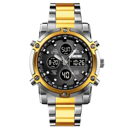 Waterproof Military Watch for Men – Analog-Digital, Stainless Steel & Shock-Resistant 🛡️