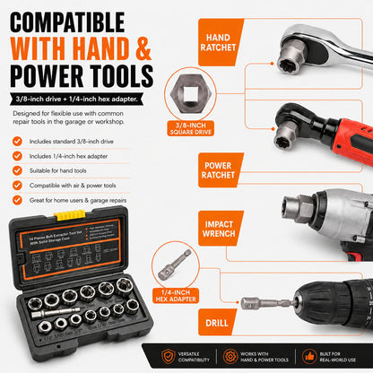 🧰13+1 PCS Bolt & Nut Extractor Set🔩