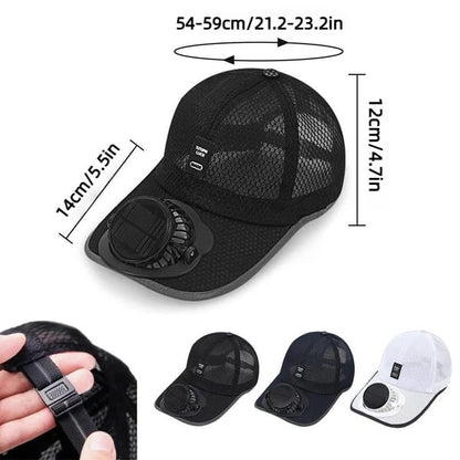 ☀️ HOT SALE 2026 Pro Outdoor Cooling Hat – Solar + USB Dual-Powered Fan Cap with UPF 50+ Sun Protection