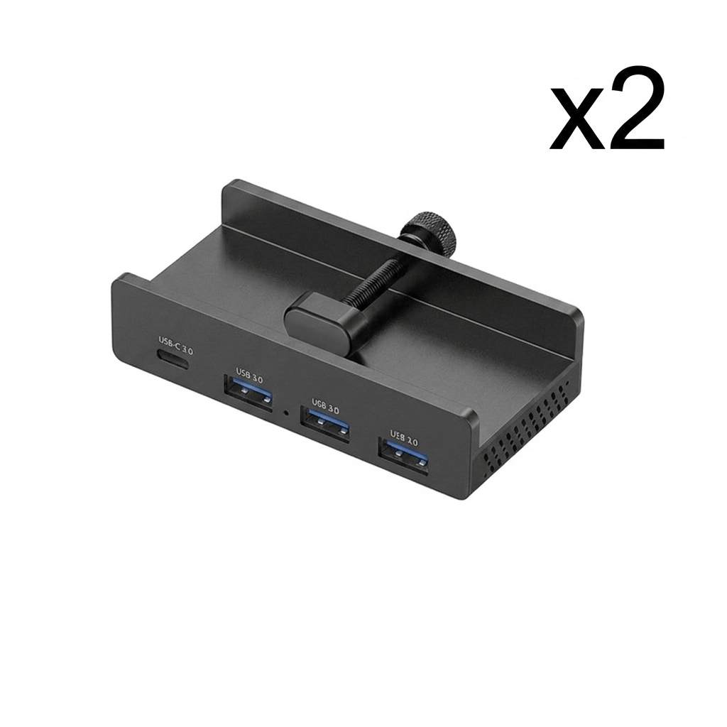 Aluminum Clip-on USB 3.2 Desktop Hub