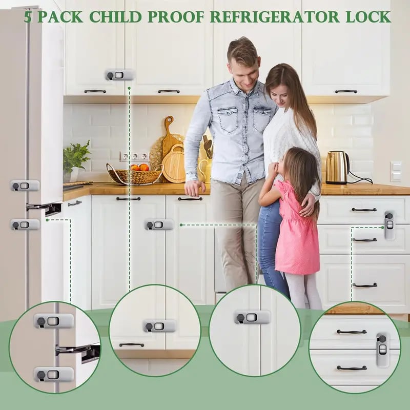 5 Pack Proof Refrigerator Lock, Proofing Cabinet Locks, oven lock safety, fridge lock1