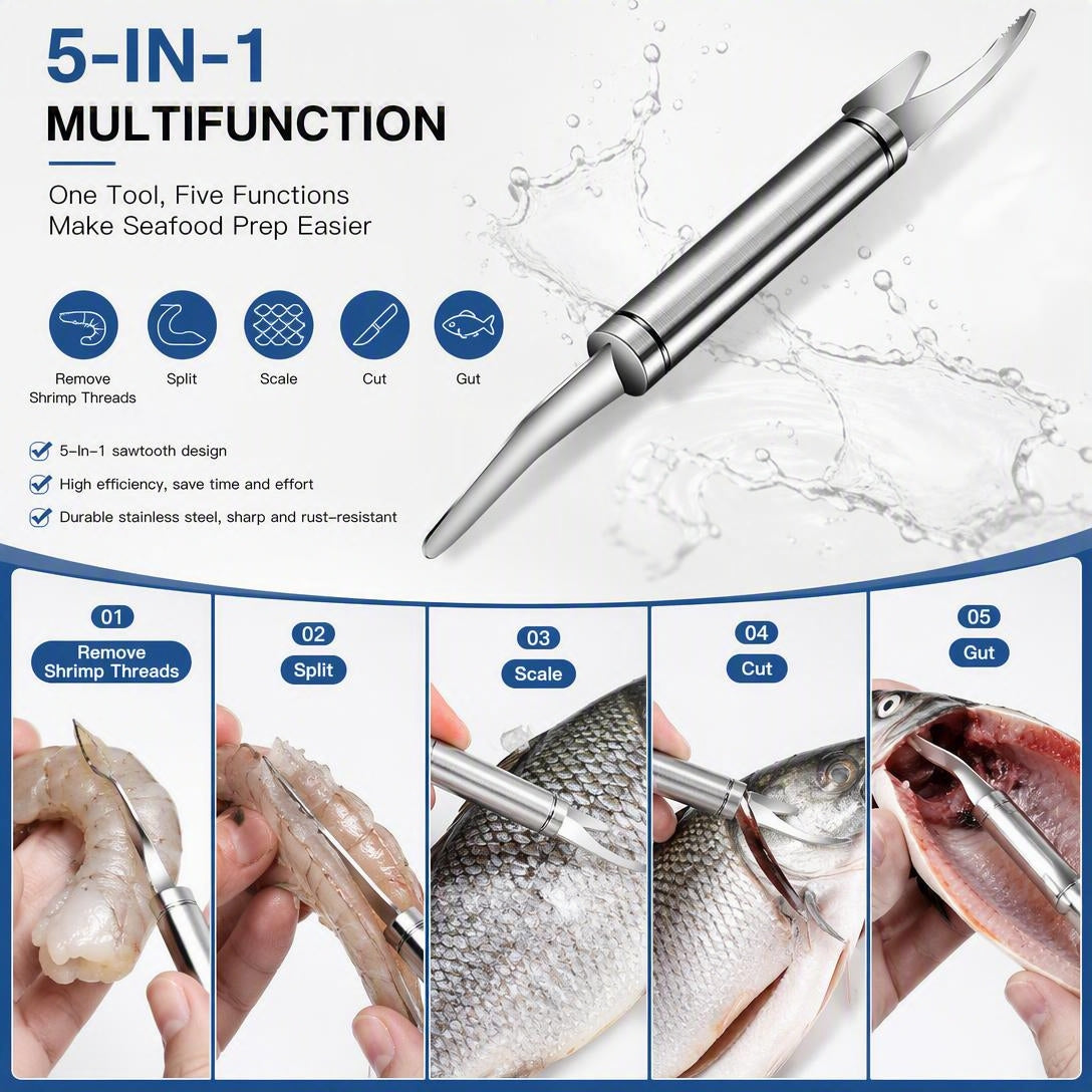 5 In 1 Multifunctional Shrimp Line Fish Maw Knife Shrimp Peeler
