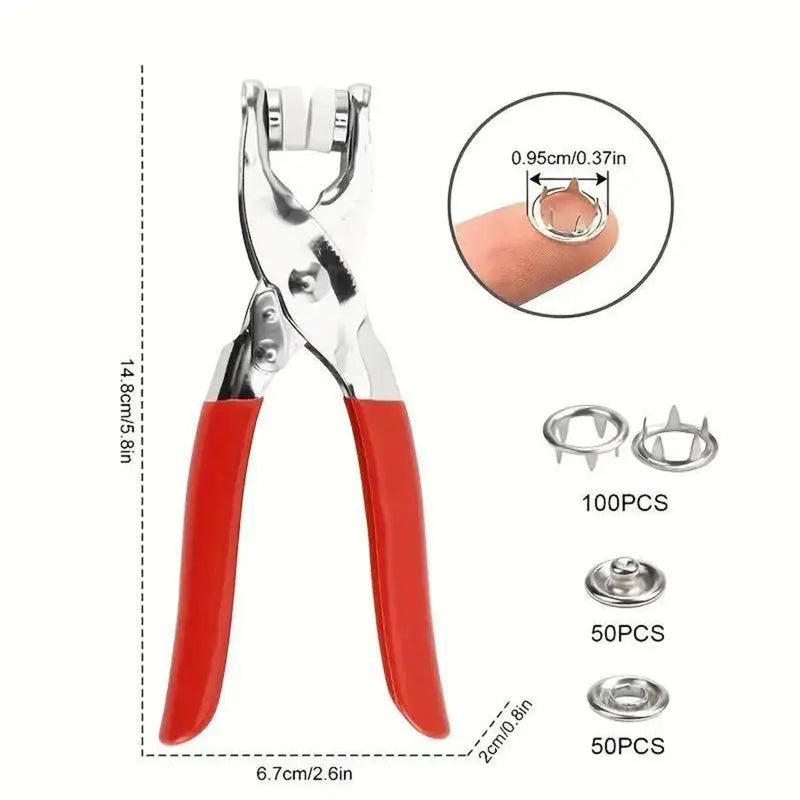 🔥50%OFF🔥100pcs Invisible Colored Metal Buckle & 1 Count Manual Pressure Pliers