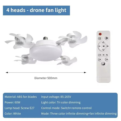2-in-1 Remote-Controlled LED Ceiling Fan Light