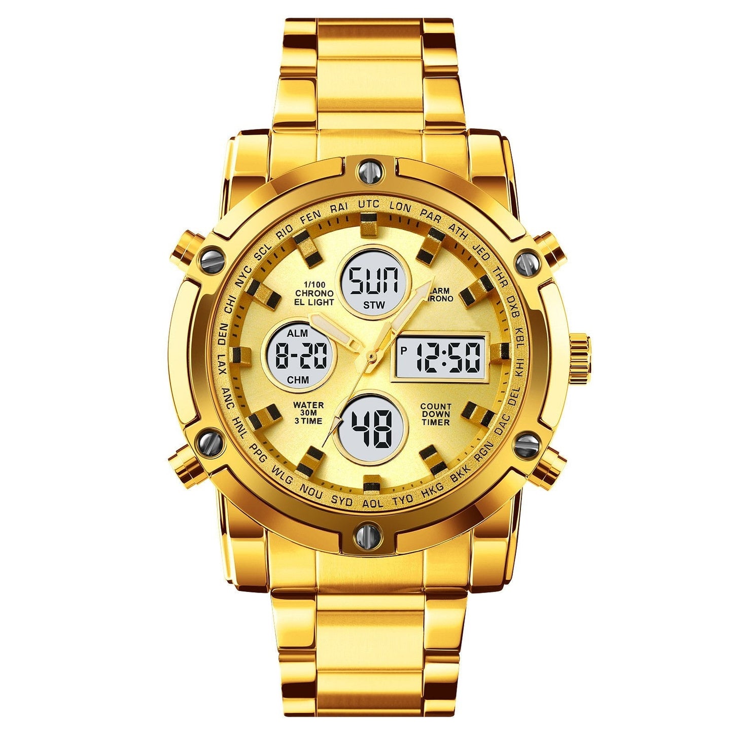 Reloj Militar Impermeable para Hombre – Analógico-Digital, Acero Inoxidable y Resistente a los Golpes 🛡️