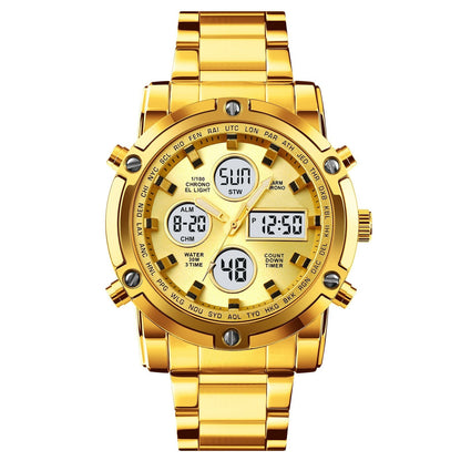 Reloj Militar Impermeable para Hombre – Analógico-Digital, Acero Inoxidable y Resistente a los Golpes 🛡️