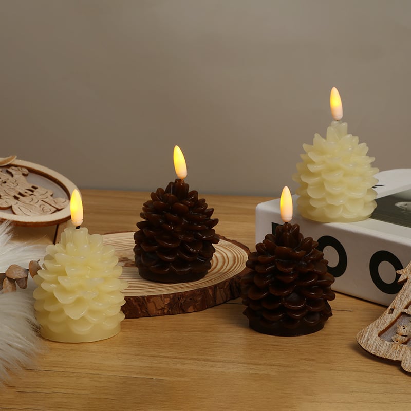 🎅2026 Christmas Promos🔥Flameless Pinecone Candles Battery Operated