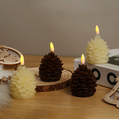 🎅2026 Christmas Promos🔥Flameless Pinecone Candles Battery Operated