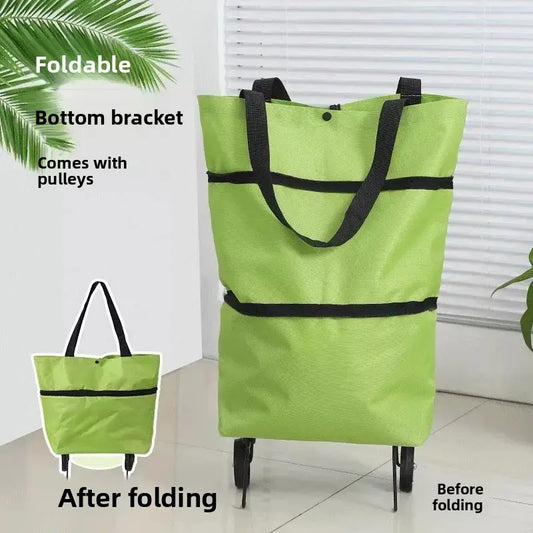 Carrito de compras plegable 2 en 1 ligero con ruedas