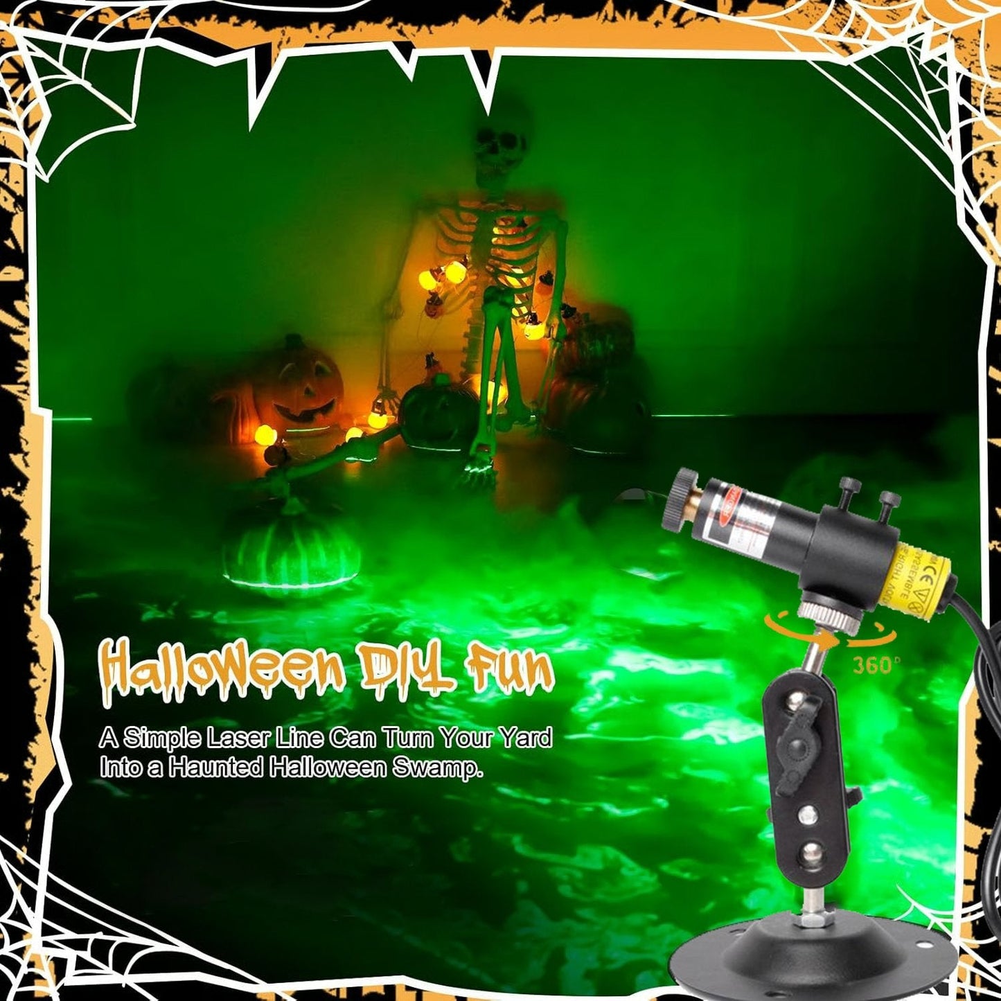 👻Green Laser Swamp Light Set | 360° Adjustable | Spooky Atmosphere Creator