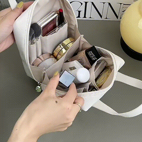 Large capacity portable cosmetic bag