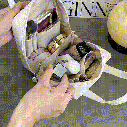 Large capacity portable cosmetic bag