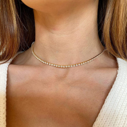 💥"Crystal' Tennis Necklace  +  Free  Bracelet