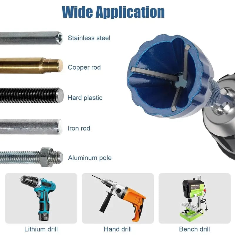 External Deburring Chamfer Tool – 3-Blade Tungsten Carbide Edge Trimmer
