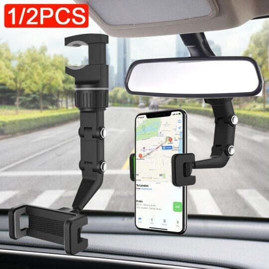 🔥Multifunctional Rearview Mirror Phone Holder