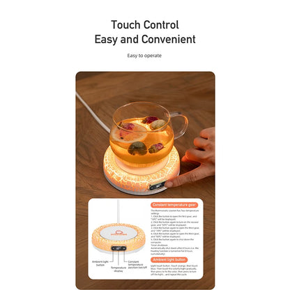 💥Lava Coaster Warmer Adjustable Temperature With Light🔥☕