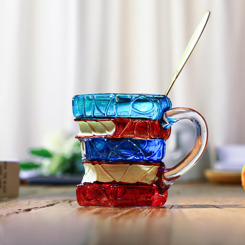 🎁 fun gift  🔥 Unique Glass Craft Innovative 3D Painting Book Mug