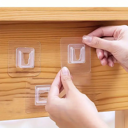 💕⚡10/30/50 pairs Wall Hooks Hanger Double Sided Adhesive Suction Cup Sucker Kitchen Bathroom Wall Storage Holder Organizer