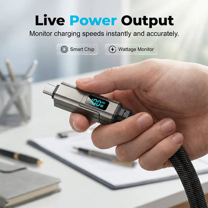 🔥HOT SALE 50% OFF🔥4-in-1 Digital Display Keychain Charging Cable