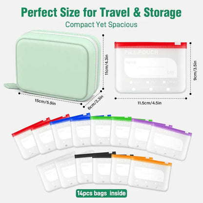 Professional Waterproof BPA-Free Travel Pill Organizer Set