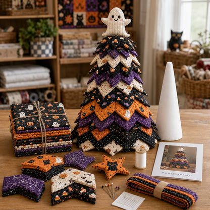 🔥50% OFF - 🎄Americana Christmas Tree Quilt Kit – Easy Layered Fabric Holiday Décor for Quilting Lovers