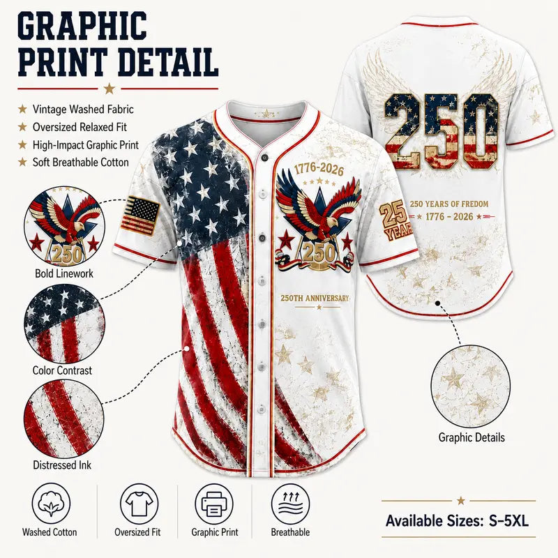 Vintage 250th Anniversary Button Down Shirt with for 4th of July Outfits 1776-2026