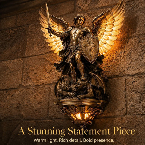 🕊️Luz de pared Arcángel San Miguel Ángel de la Guarda✨